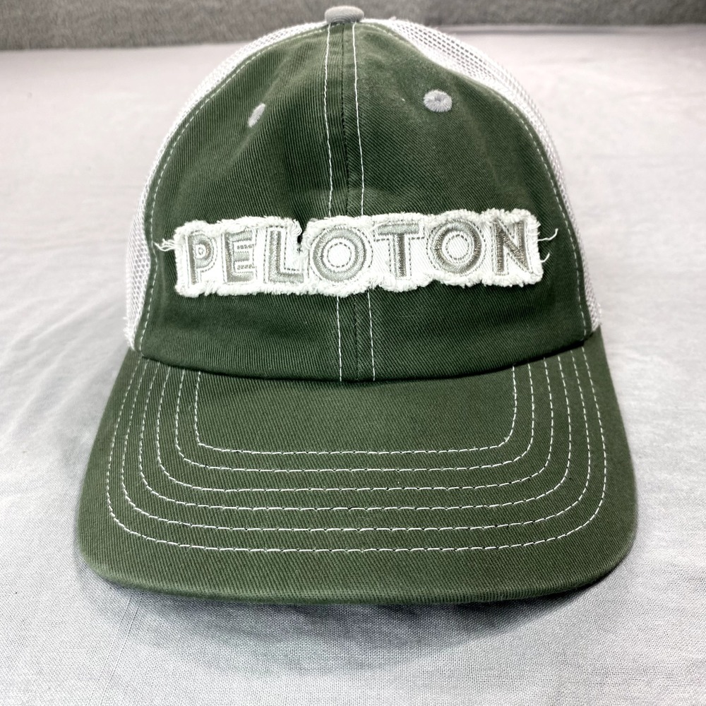 Peloton Hat‎ Cap Strap Back Adjustable One Size Green Trucker Mesh Unisex Adult